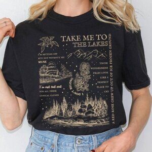 Take Me To The Lakes Retro Black Music Fan Lyric Graphic T-Shirt 184